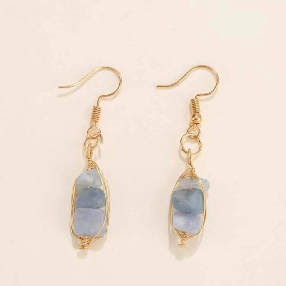 Jewelry - Brand new hypoallergenic 3 stone wrapped colored earrings
